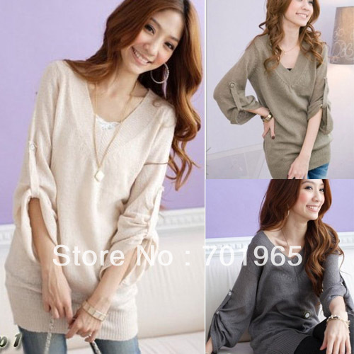 Holiday Sale New Womens Korea Casual Color Sweater Knitwear Top Y1042