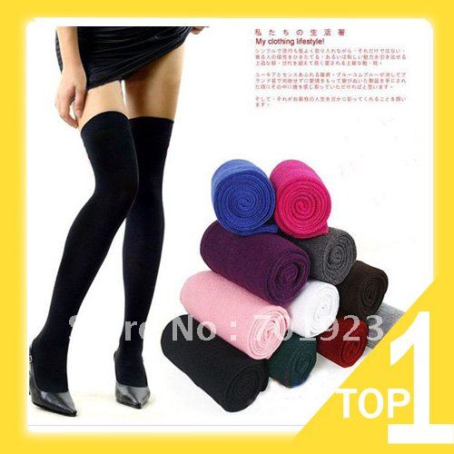 Holiday Sale Over The Knee Socks Thigh High Cotton Sockings Thinner 5 Colors for Selection free shopping Y3080