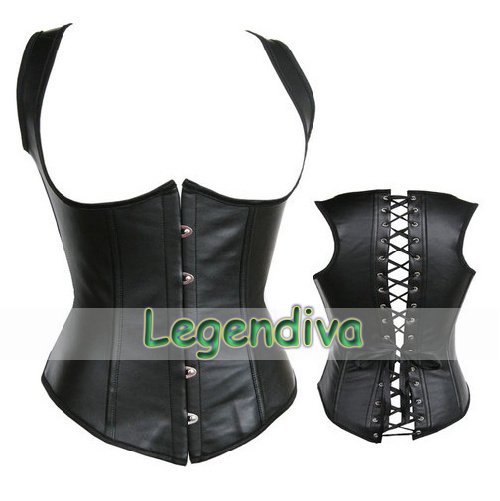 Holiday Sale Sexy Black Punk Satin Underbust Bustier Waist Cincher Corset Top Basque Bustier lingerie wholesales S M L XL 2XL