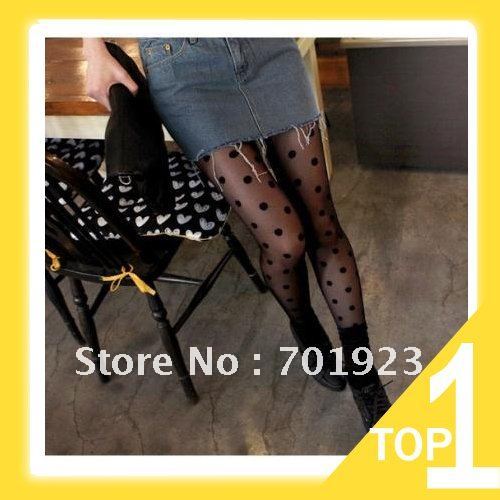 Holiday Sale Sexy Fashion Women's Lady's lace Big Dot Leggings Pants Pantyhose Slimming Solid Tights Socksfree shipping Y2731