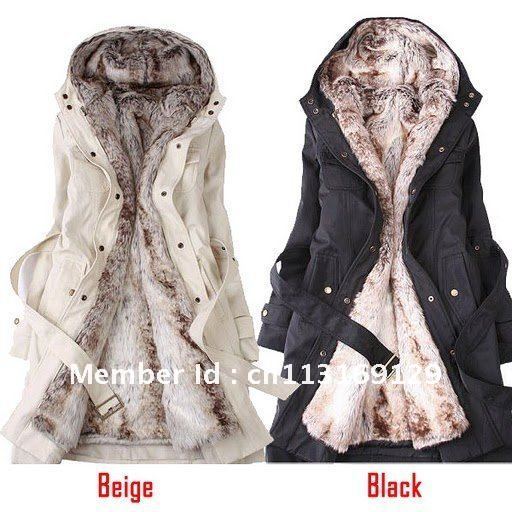 holiday saleFree Shipping Women new Fashion cotton Coat faux fur lining winter outerwear clothes trench coats overcoat