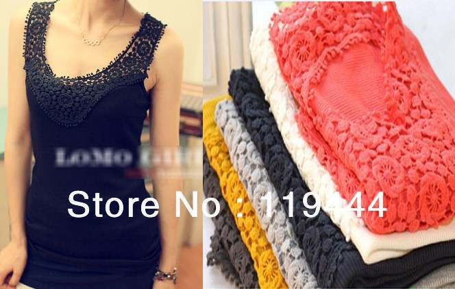 Hollow Crochet collar ladies Camisole