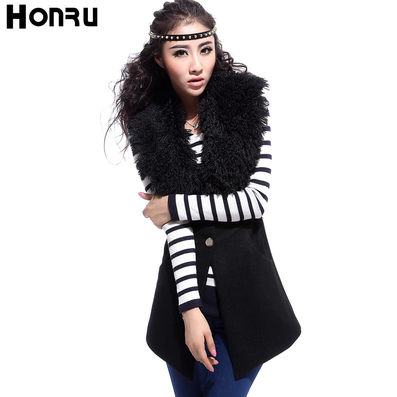 Honru2012 autumn and winter fashion slim corset sweater vest woolen vest female medium-long