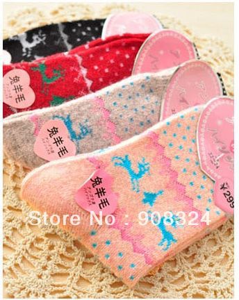 Hot!!! 2012 New arrival Free shipping 12pairs/lot Thick Wool Socks Women Winter(Random mix send styles)