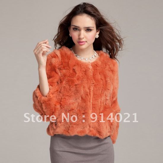 Hot!!!2012 New Arrival women's slim short design Rex Rabbit hair fur outwear,women's fur,Korean style,4 colors