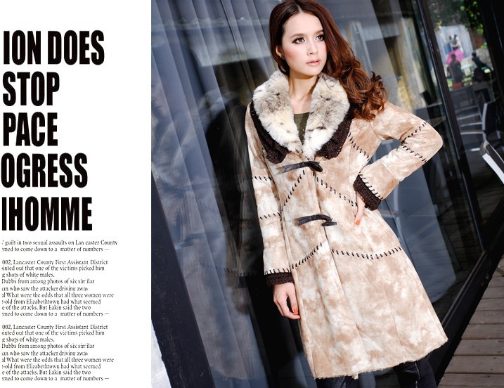 HOT 2012 new fox collars Europe and the United States super handsome warm fox wool fur coat