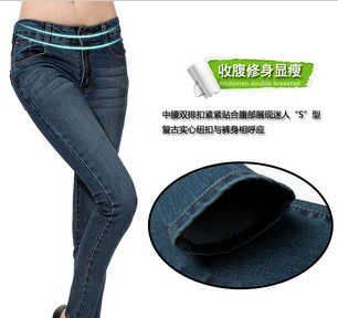 hot 2013 fashion sale!! Factory direct sales of small straight jeans female four seasons type Korean tide casual jeans