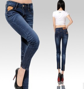 hot 2013 fashion sale!! wholesale Women's jeans feet Jean, female all-match high waist stretch jeans