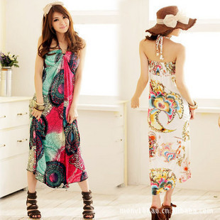 Hot ! 2013 free shipping good quality new style fashion Bohemian dresses women ladies brand chiffon dresses 2 colors