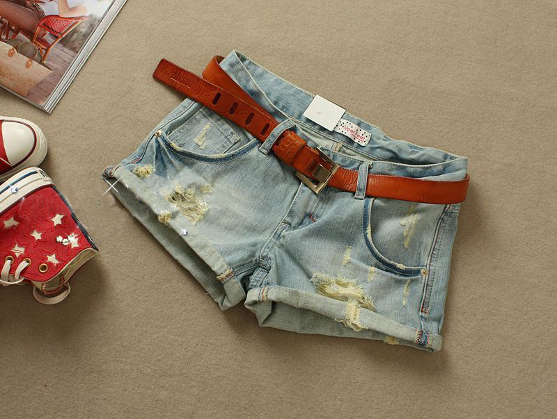 HOT 2013 new women's casual denim shorts  hole jeans boot cut jeans without belt