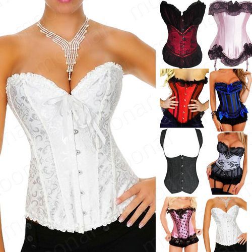 Hot 8 Choices Black/White/Red Lingerie Lace UP Shapers Corsets Bustiers Bodysuits S/M/L/XL/XXL NY057