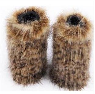 HOt! crazy!Hot! 30cm  FREE shipping faux fox fur leopard gaiters leg warmers for women+ 2012 new year gifts