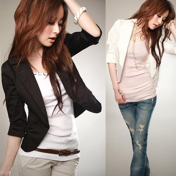 Hot Fashion OL Womens Suit Coat Outwear Blazer Jacket 2 Colors 6 Sizes New A1391