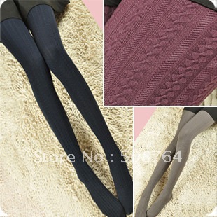 Hot Female stockings autumn and winter velvet pantyhose vertical stripe thick socks free size free shipping