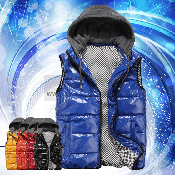 HOT FREE SHIPING B10 candy color male women's cotton vest detachable cap lovers vest p50