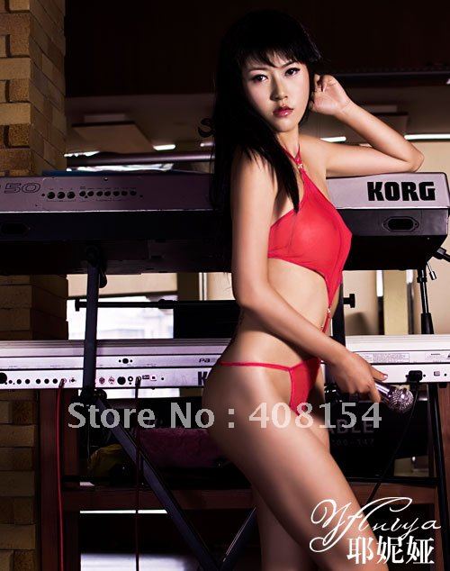 Hot!!Free Shipping 1Pcs/Lot Adult Sexy Lingerie Lady Sexy Underwear Sexy Costumes Sexy Teddy Red Coveralls Set X3171