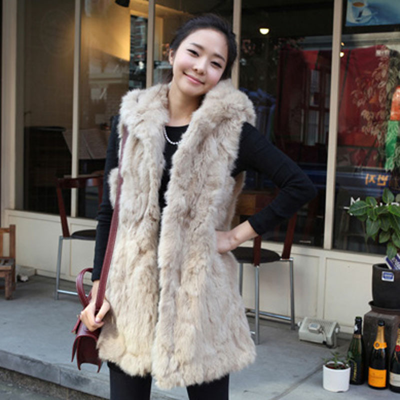 HOT + free shipping 2012 autumn new arrival fur vest vest autumn and winter women medium-long outerwear thermal