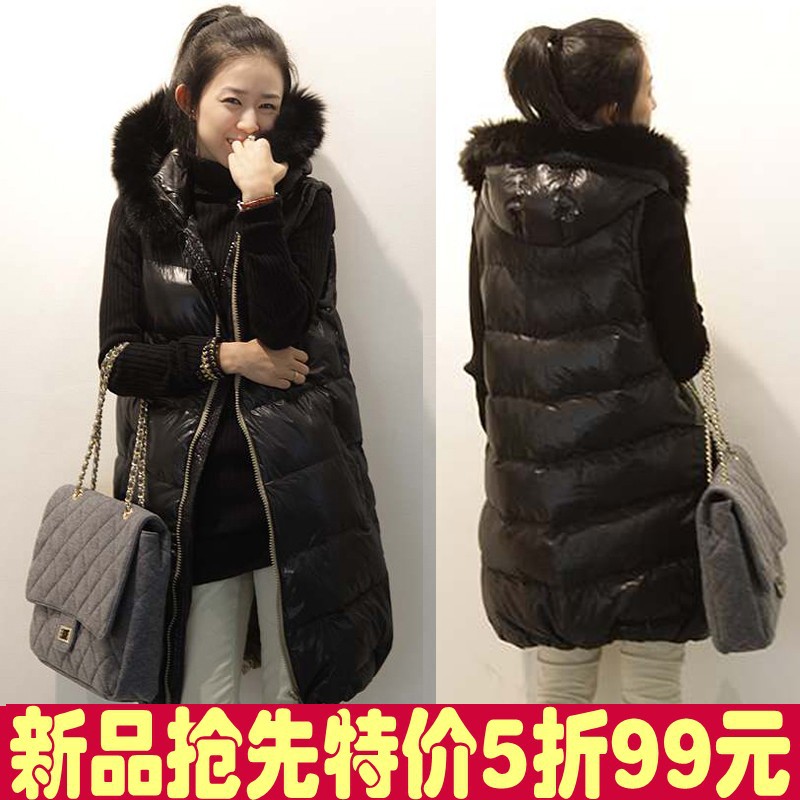 hot free shipping 2012 autumn new arrival women's long design vest female wool vest long vest wadded jacket cotton-padded jacket