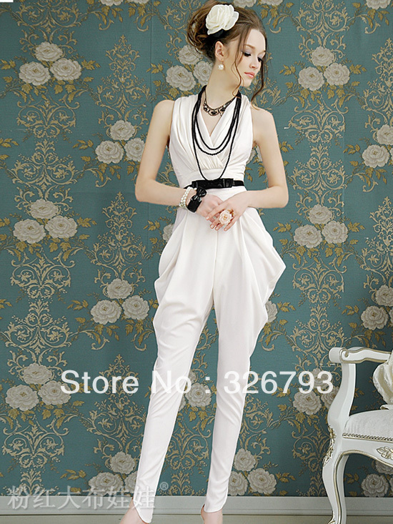 HOT!Free shipping+2013 Summer sexy new temperament fold high waist harlan vest dress women jum psuit