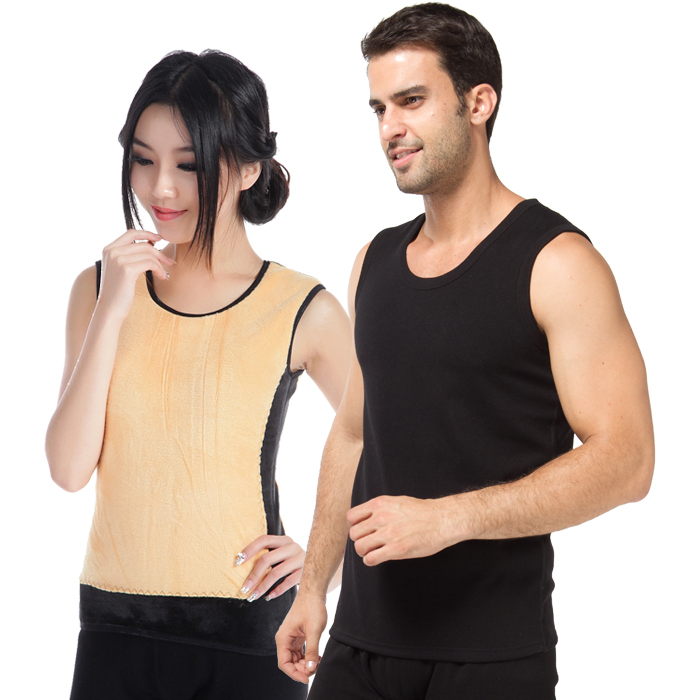 hot + free shipping Male women's thickening thermal vest thickening plus velvet thermal vest underwear top vest