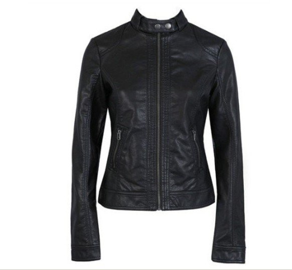 Hot Free Shipping Pimkie washed PU leather motorcycle jacket Slim female short paragraph leather XS -XXXL