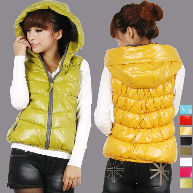 hot free shipping Vest female autumn and winter fashion down cotton clothes women's hooded vest