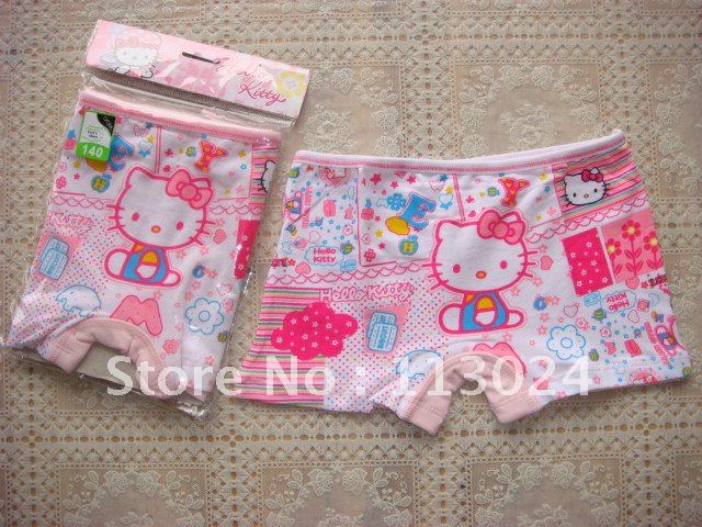 HOT! freeshipping  famous brands  girls underwear 100% cotton 12pcs/lot  high quality kids cartoon birds and hello kitty panties