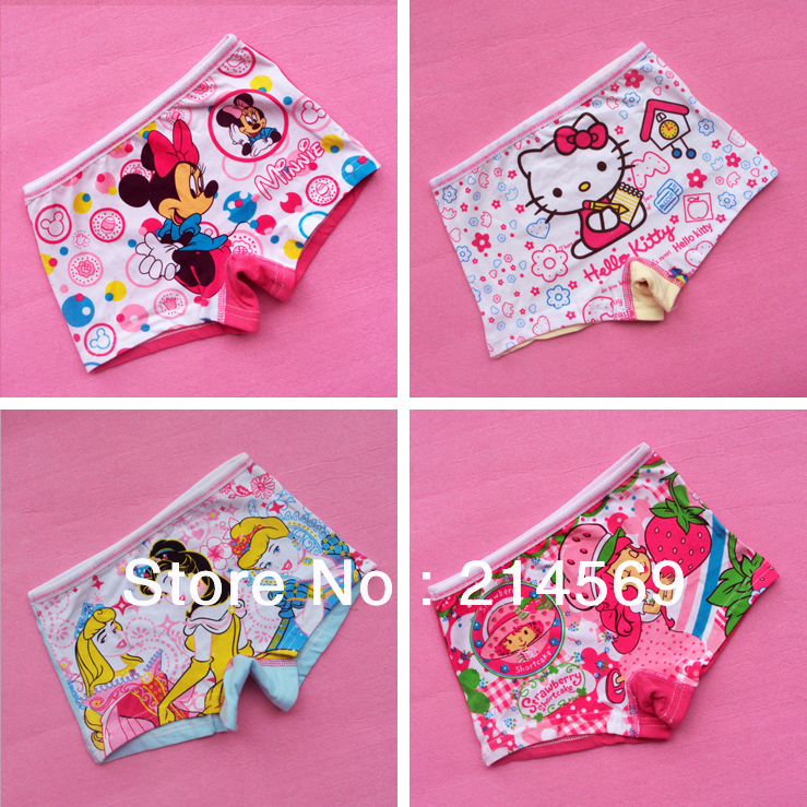 Hot girl cartoon briefs 3pcs/lot/ children's pants / trousers / bread, suitable for 2-10 year-old baby / a variety of patterns