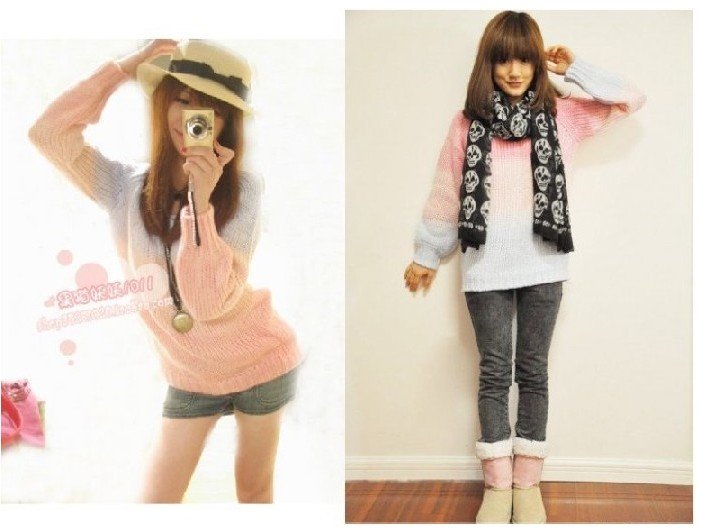 Hot long sleeve stripe,sweaters 2012 women, knitted sweater NZZ1006