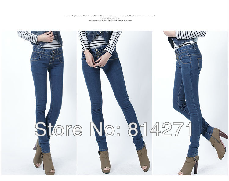 hot new 2013 jeans women Wholesale & retail Sexy fashion denim Pencil Pants Slim Fit Skinny high waist Stretch Jeans f8020