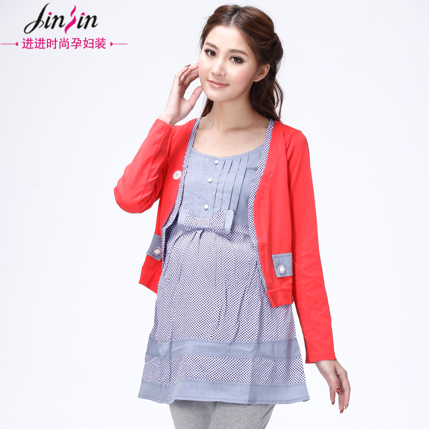 Hot New Arrival 2013 cotton maternity clothing spring long-sleeve fashion maternity top free shippig