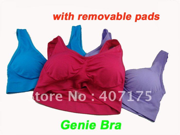 "" HOT "" NEW ARRIVAL GENIE BRA 60PCS/LOT=20SETS WITH REMOBVABLE PADS,3 COLOR A SET,ONLY ONE SET SALE (Retail packaging)