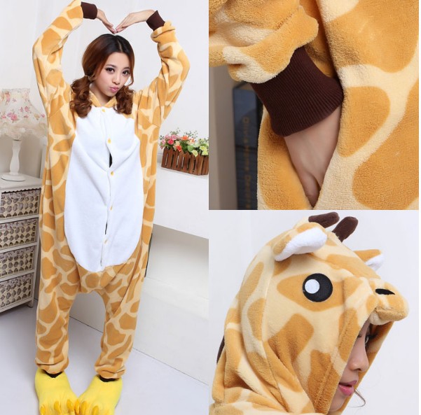 Hot! New Kigurumi Unisex The Giraffe Cute Cartoon Anime Pyjamas Jumpsuits soft Homewear