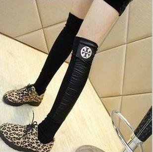 Hot new winter the fight leather fashion Trendy metal decoration women stepped foot stockings sets free shipping