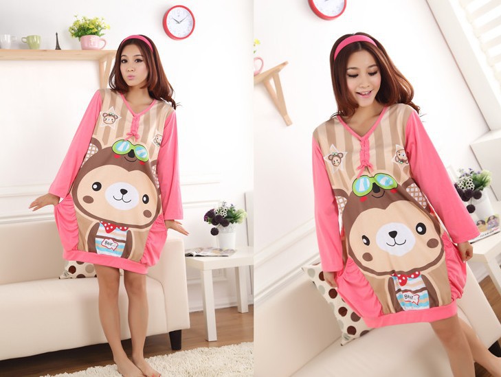 Hot! Pajamas Flannel pajamas long sleeve cartoon hooded upset women in the winter and autumn suit living cloth