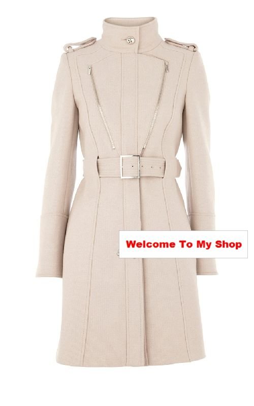 Hot!! /Retail 2012 New  Fashion NEW WOMENS SHOULDER chest zipper cultivating wool coat