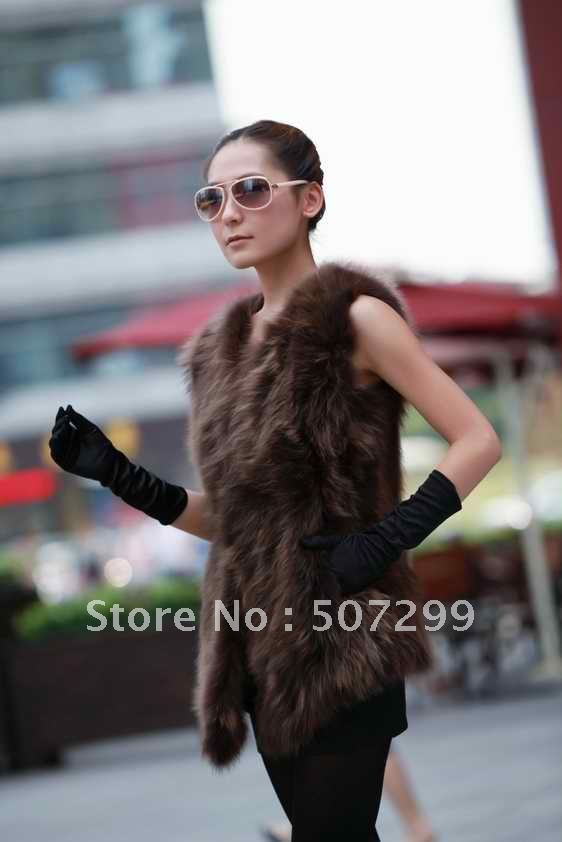 Hot sale 100%  raccoon dog fur gilet with  free shipping