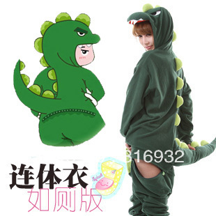 Hot Sale 2012 New Fashion S M L XL Adult Dinosaur Sleepwear Cosplay Costumes, 1pc