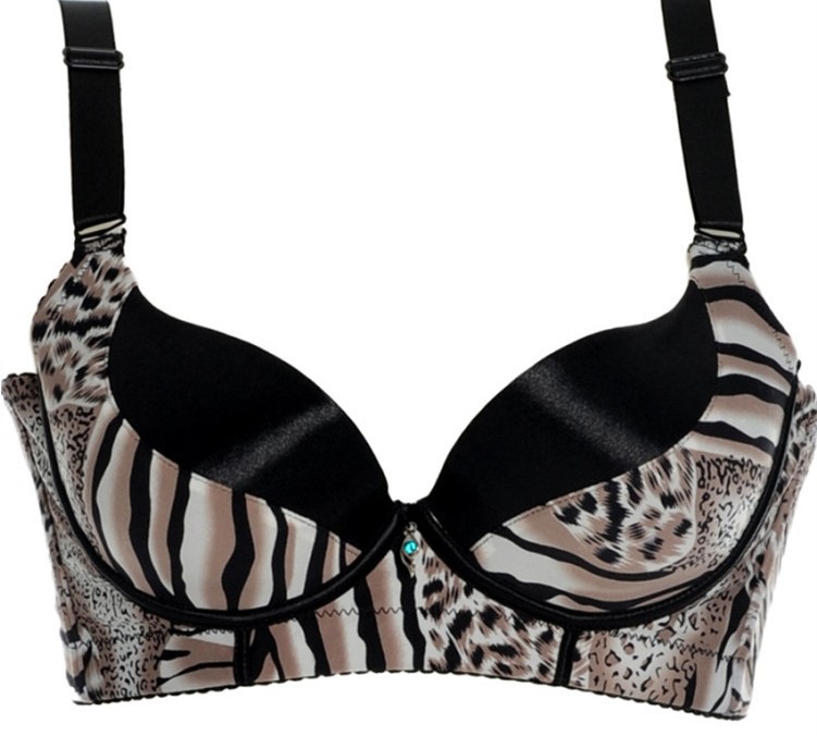 Hot sale 2012 NEW PROMOTION! Push up Bra gethering lift up bustier C and D cup 3/4 cup leopard printed lace brassiere 34 36 38