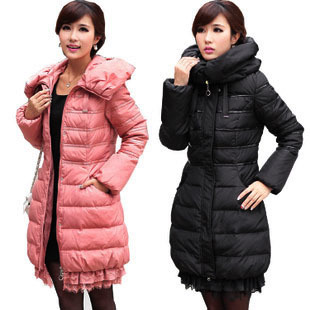 hot sale! 2012 winter down coat Women medium-long slim hooded fashion style down jacket women popular free shipping