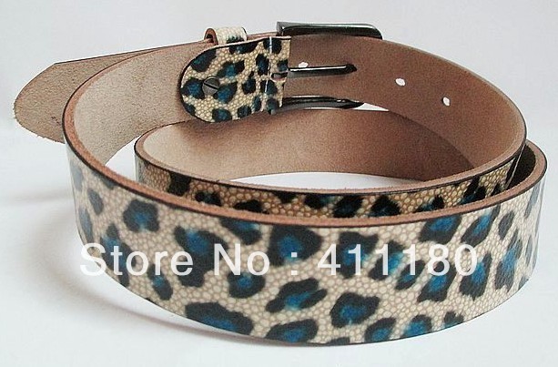 Hot sale 2013 Good quality fashion genuine leather belt women leopard belt free shipping