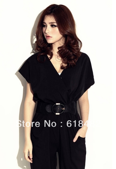 hot sale ! 2013 new  fashion jumpsuits for Spring, summer, autumn 2 colors  With Belt Free shipping