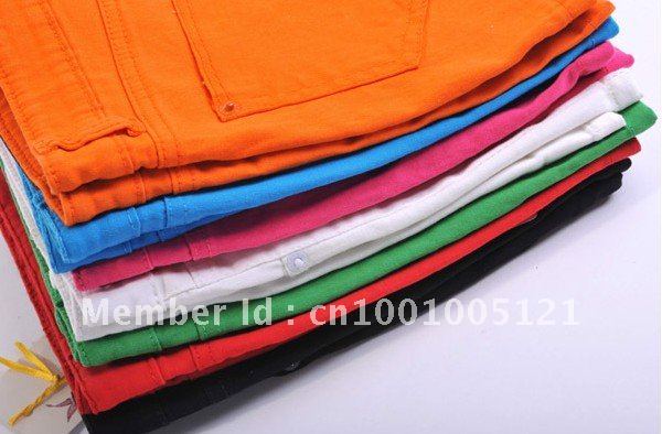 hot sale 20PCs The summer 2012 new jeans new color shorts colored cotton 987 free shipping by EMS