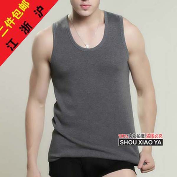 Hot sale 3 wool cashmere thickening male thermal sleeveless underwear plus velvet thermal vest winter basic vest