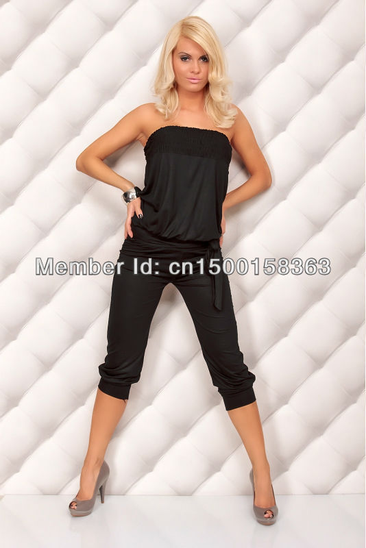 Hot Sale Black Free Shipping Sexy underwear jumpsuit,lady's Women's dress strapless Off Shoulder Ourdoor Casual dress #4005