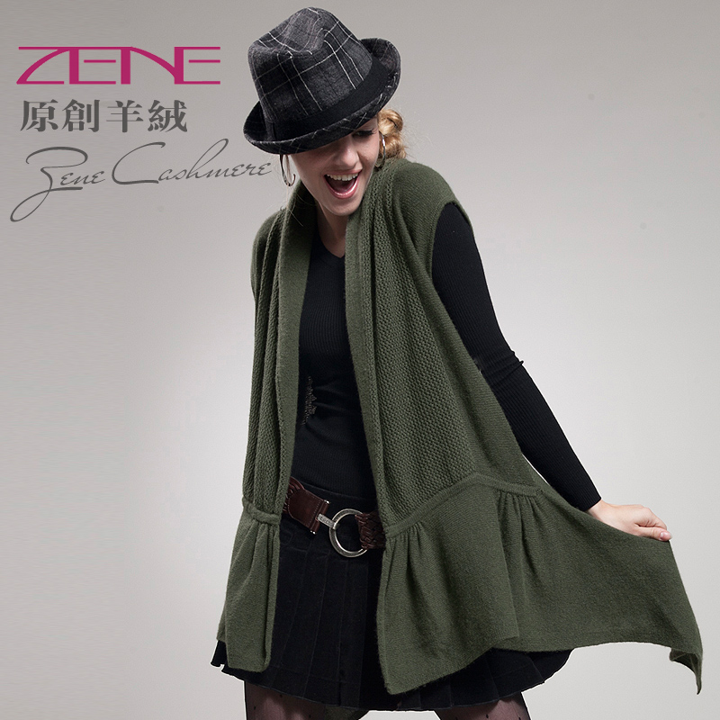 hot sale christmas Zene2012 autumn new arrival women's cape pure cashmere sweater sleeveless cardigan outerwear 2r07