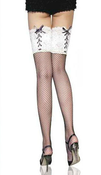 Hot sale Cute Fashion woman socks White Lace middle mesh fishnet stockings shipping #21133