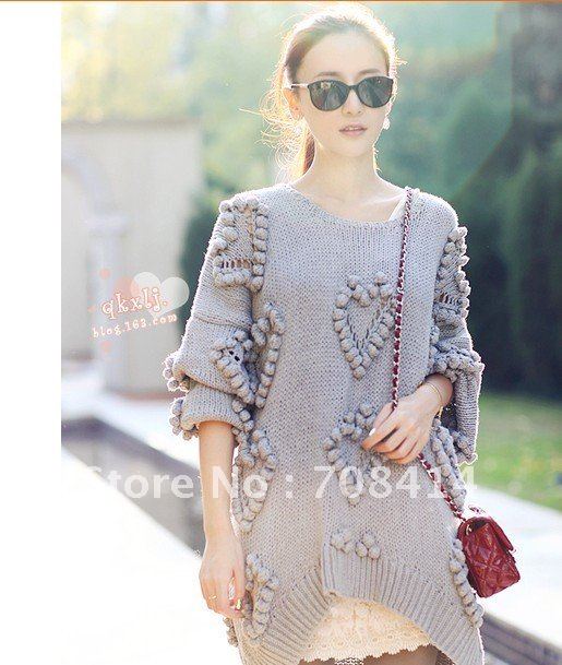 Hot sale Europe Popular women fashion love star Long Sleeve loose Cardigan Sweater Pollover/Free Shipping/promotion