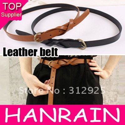 Hot sale Fashion ladies' Slim Vintage Leather Belt Thin Cute Figure 8 Belt 100pcs/lot