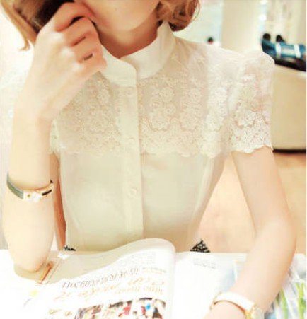 Hot sale fashion tops for women blouse Witle lace shirt,blouses shirts,ladies clothes Top,Free Shipping